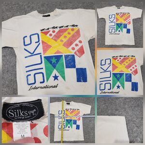 VTG Silks International Mens‎ M Medium Flag Horse Racing Single Stitch T Shirt